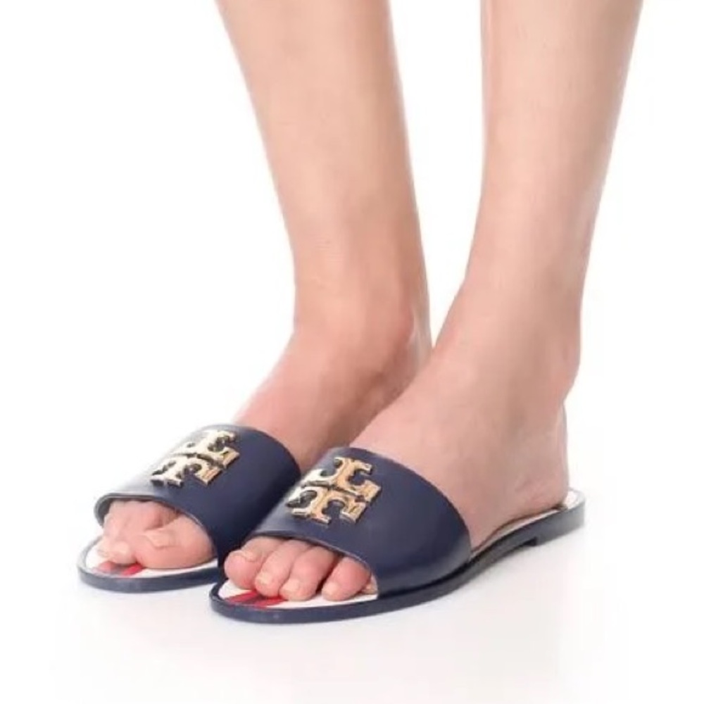Tory Burch Logo Slide Sandals - Picture 11 of 13